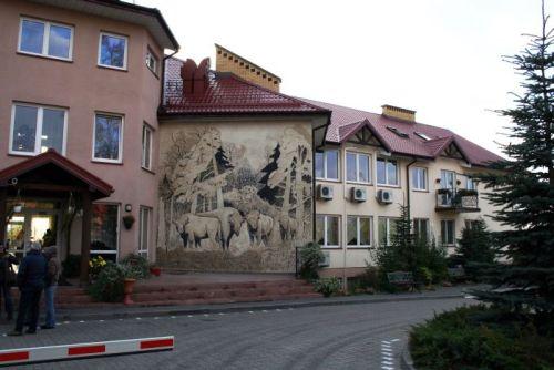 Sgraffito o wymiarach 6 m x 6 m - Hotel Białowieski - Białowieża