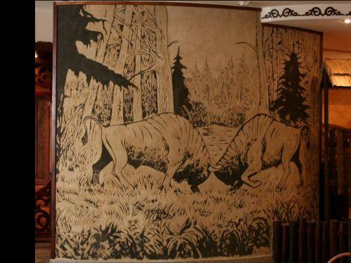 Sgraffito o wymiarach 3,5 m x 3 m - Hotel Białowieski - Białowieża