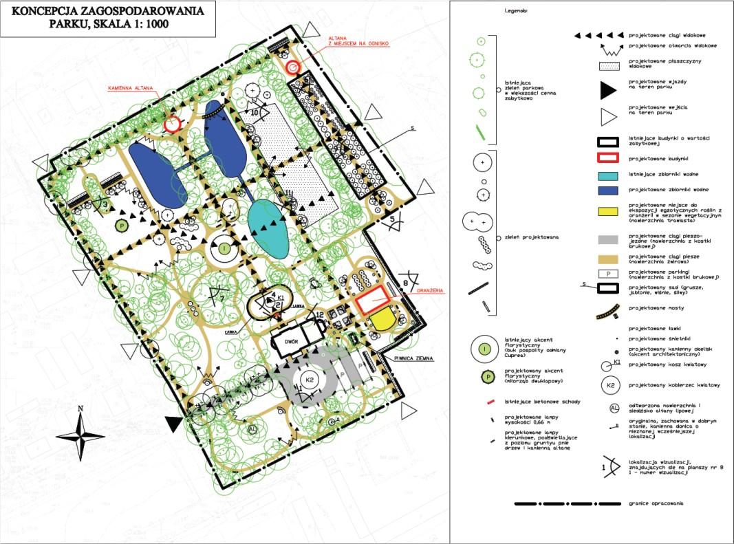 Projekt rewaloryzacji zabytkowego parku podworskiego w Chodeczku- koncepcja