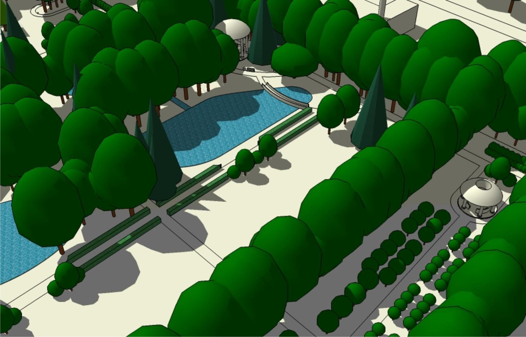 Projekt rewaloryzacji zabytkowego parku podworskiego w Chodeczku- wizualizacja 2