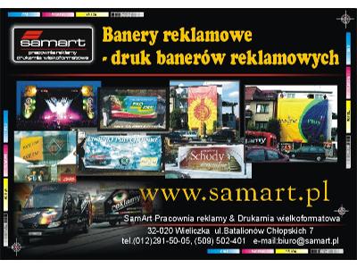 Banery reklamowe Kraków_Druk banerów reklamow3ych i reklam. Usługi reklamowe  www.samart.pl - kliknij, aby powiększyć