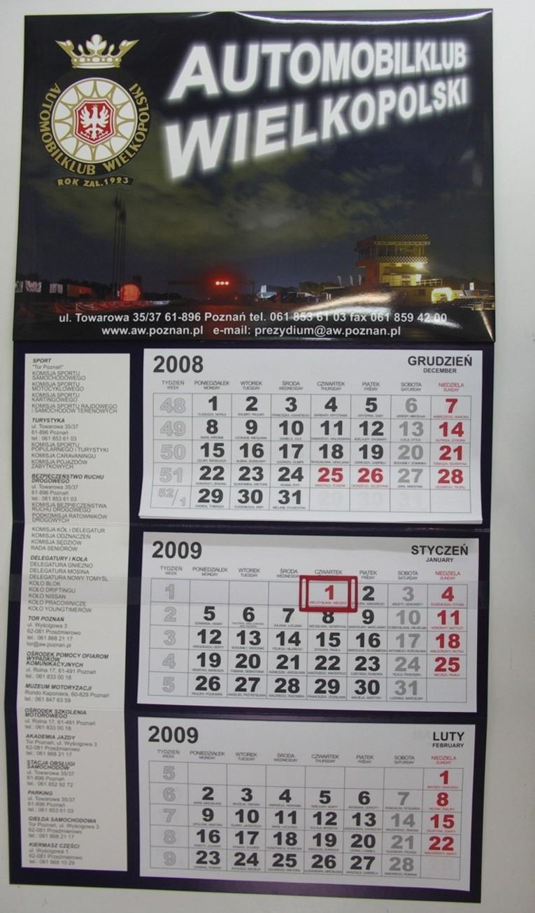 kalendarz 2009