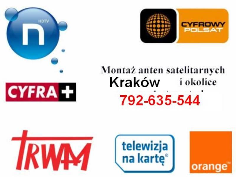 Montaż ustawienia anten satelitarnych Kraków, małopolskie