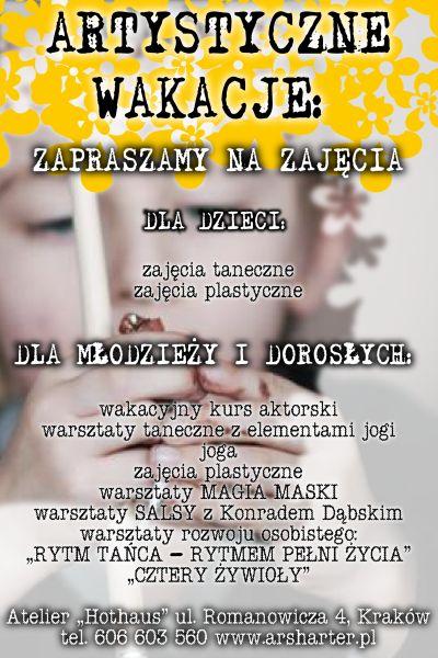 Wakacyjny kurs aktorski - warsztaty teatralne, Kraków, małopolskie