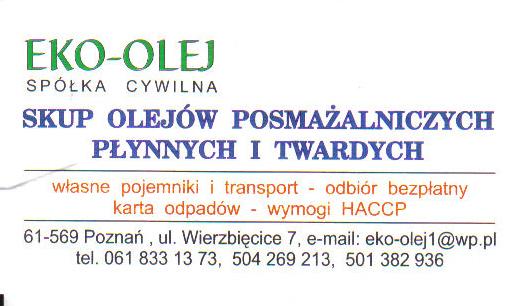 Skup tłuszczy posmażalniczych, Poznań, wielkopolskie