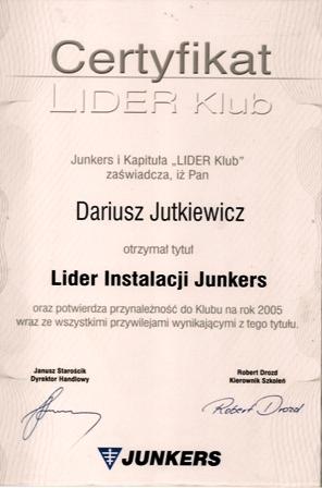 Lider Instalacji JUNKERS !