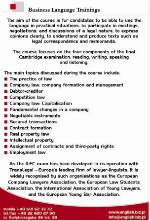 Kurs ILEC - Legal English 2