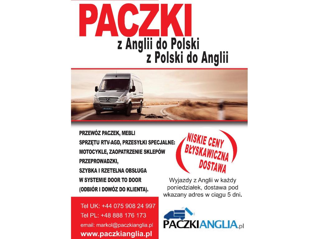 PRZEWÓZ PACZEK Z POLSKI DO ANGLII, Koło, wielkopolskie