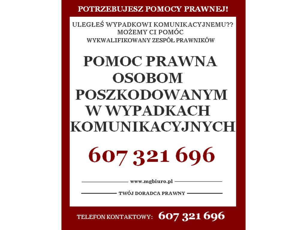 Pomoc osobom poszkodowanym w wypadkach drogowych., Kalisz, wielkopolskie