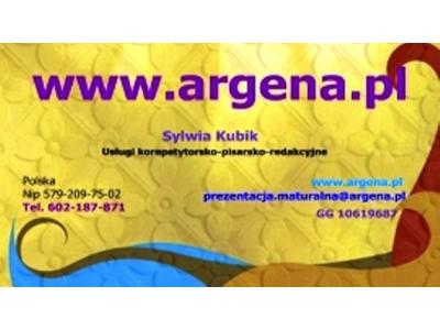 "Argena" usługi korepetytorsko-pisarsko-redakcyjne - kliknij, aby powiększyć
