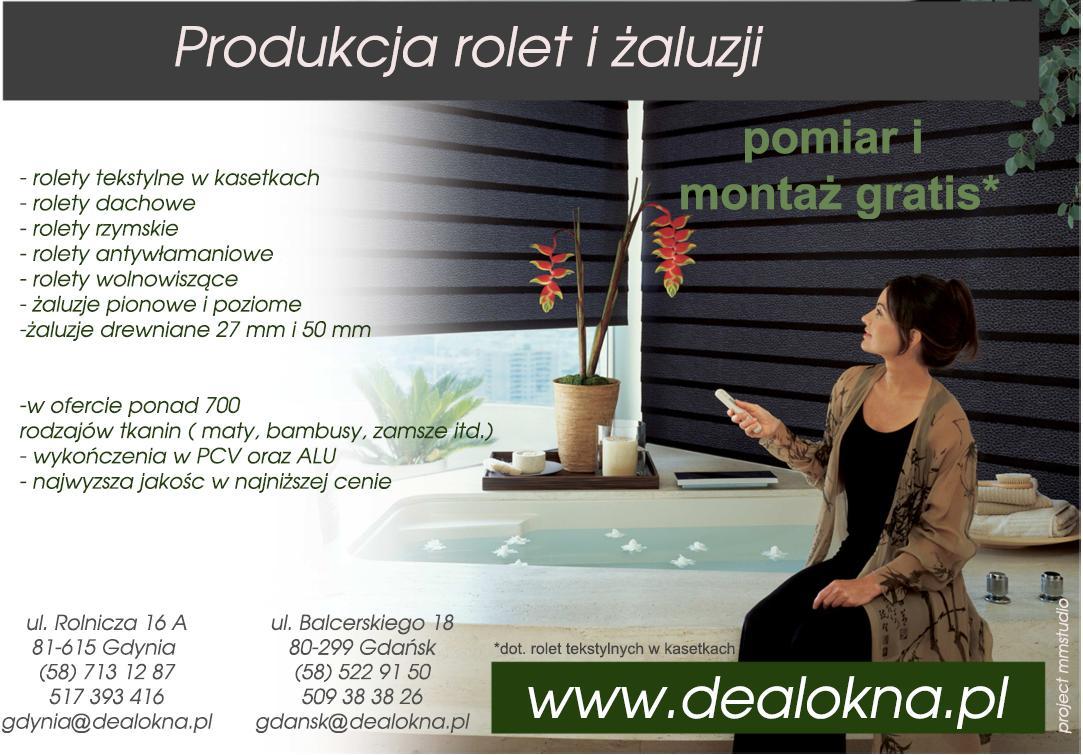 DEAL okna-okna, drzwi, parapety, żaluzje, rolety, Gdynia  Witomino, pomorskie