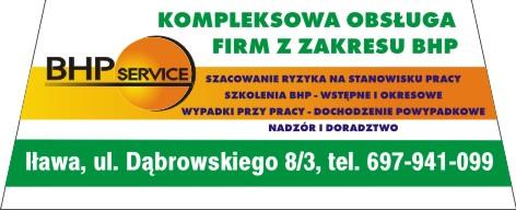 Kompleksowa obsługa bhp, Pełnomocnik ISO 9001, Iława, warmińsko-mazurskie