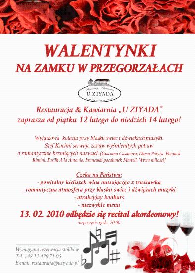 Romantyczne Walentynki na Zamku w Przegorzałach, Kraków, małopolskie