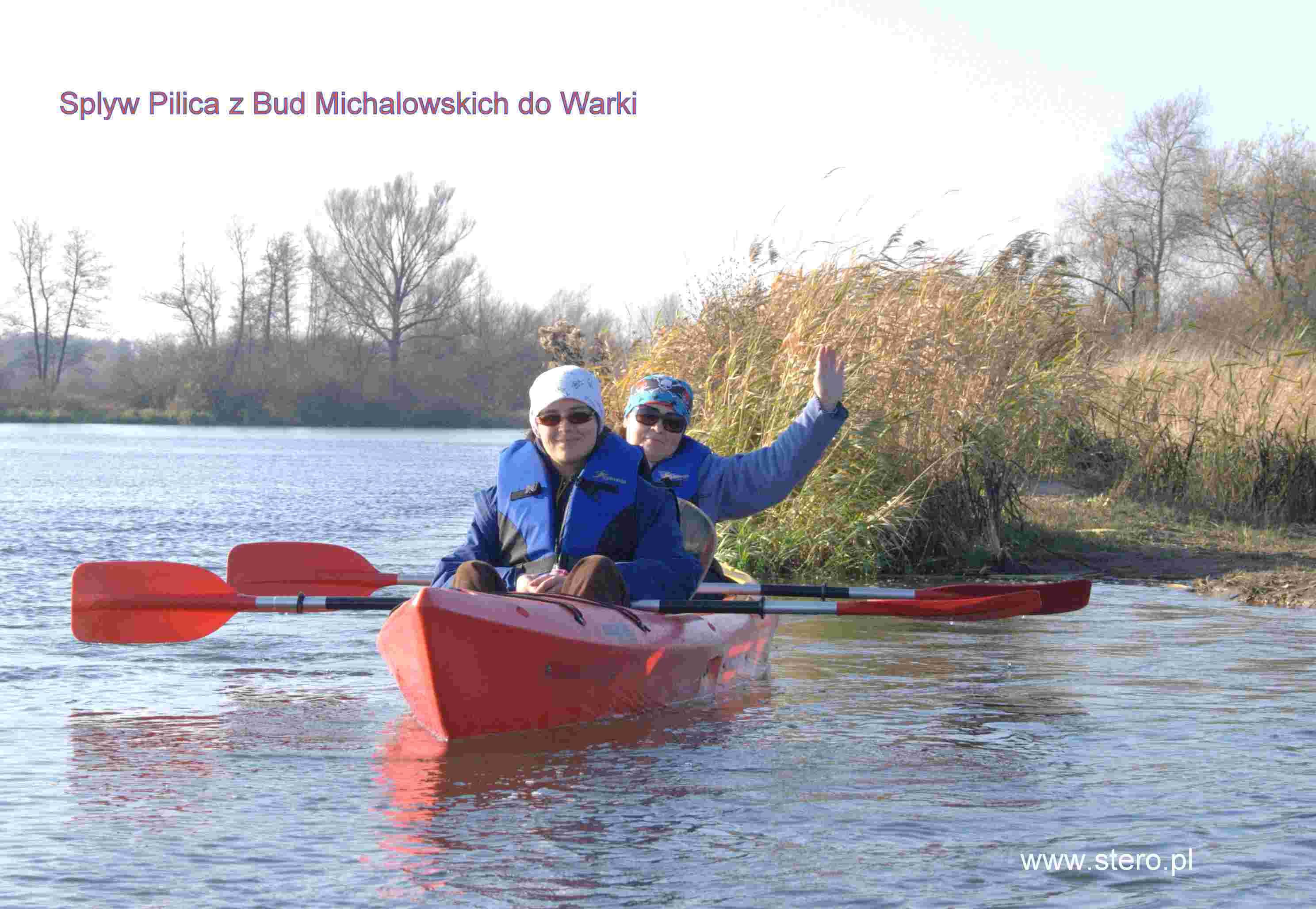 Rodzinny spływ kajakowy Pilicą z Bud Michałowskich do Warki - 16km w 5h, 11 listopada 2008