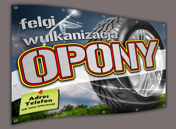 Gotowe banery reklama 2x1m opony serwis warsztat, Cała Polska