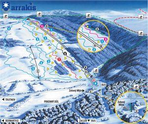 Mapa tras narciarskich Zacler