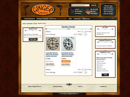 Sklep internetowy magento Ginger Interiors