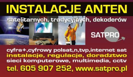 Montaż anten TV SAT, tel.do instal. 605 907 252, Choczewo, Łeba, Wejherowo, Lębork, pomorskie