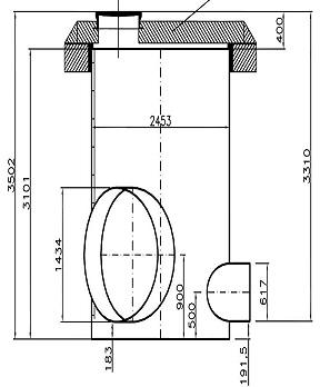 małe studnia kanalizacyjna GRP fi 1400 mm średnica 2400 mm z łącznikami żywice polyestrowe