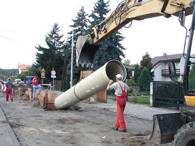 małe kanalizacja ogólnospławna deszczowa sanitarna GRP rury studnie łączniki budowa warszawa