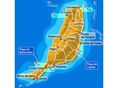 Mapa Fuerteventura - kliknij, aby powiększyć