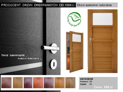 Drzwi wewnętrzna drewniane - kliknij, aby powiększyć