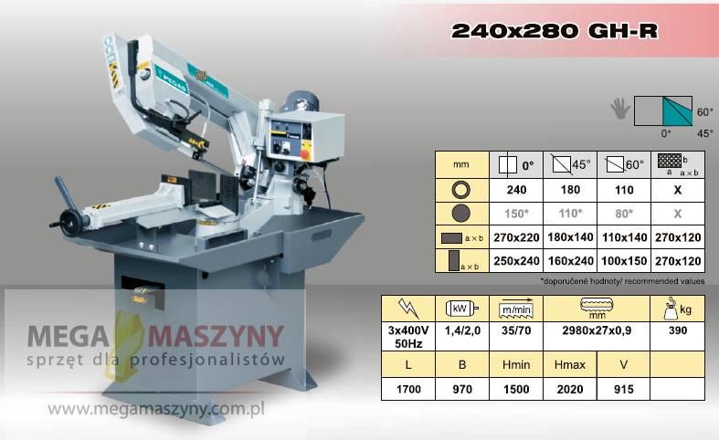PEGAS-GONDA Grawitacyjna przecinarka taśmowa 240