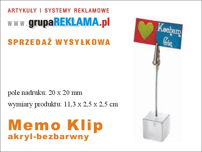 Memo Klips bezbarwny bez nadruku