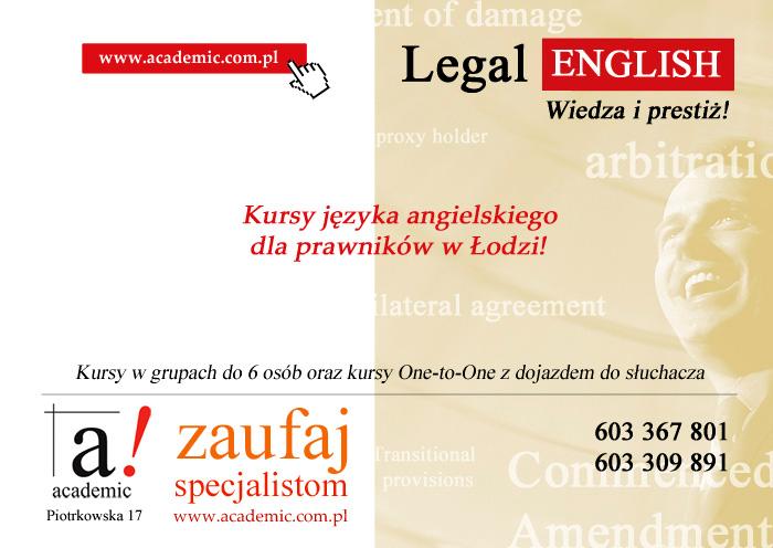 Legal English - angielski dla prawników, Łódź, łódzkie