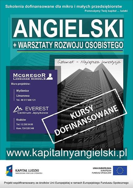 Angielski i rozwój osobisty - 80% dofinansowania, Kraków, małopolskie