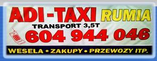 Taxi rumia bagażówka; transport tanio, pomorskie