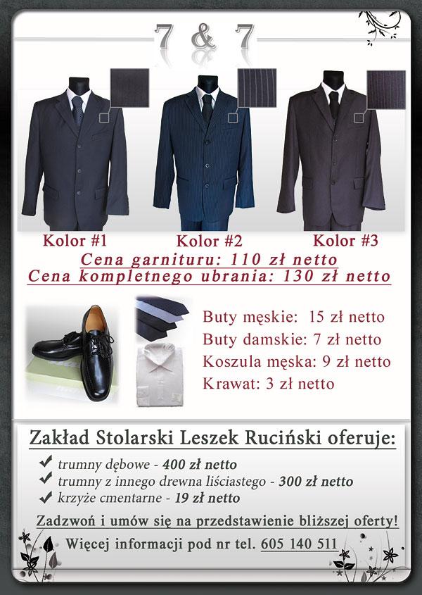 Odzież pogrzebowa, dla zmarłych, kpl ubrania,, Rypin, kujawsko-pomorskie