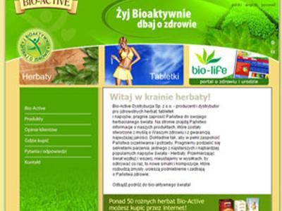 Teksty na stronę www firmy Bio-Active, producenta herbat - kliknij, aby powiększyć