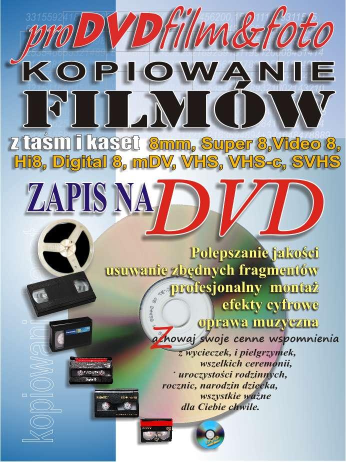 Archiwizacja filmów 8mm,kaset VHS,slajdów na DVD