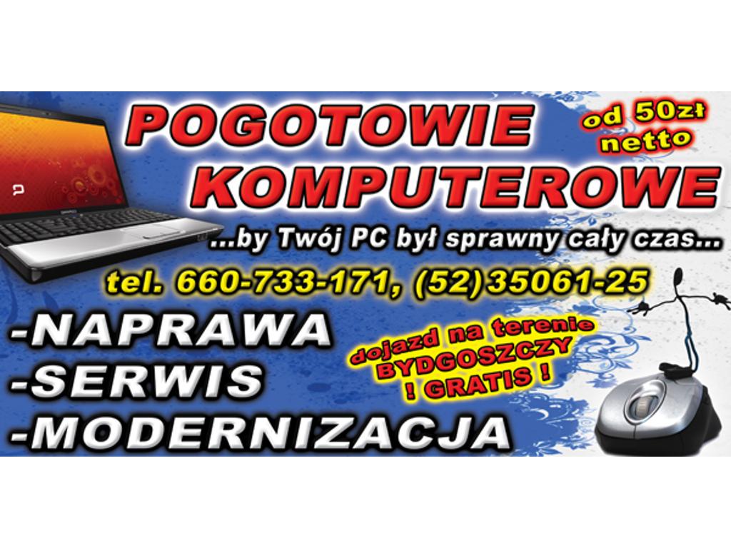 Pogotowie komputerowe Bydgoszcz ceny od 50zl, kujawsko-pomorskie