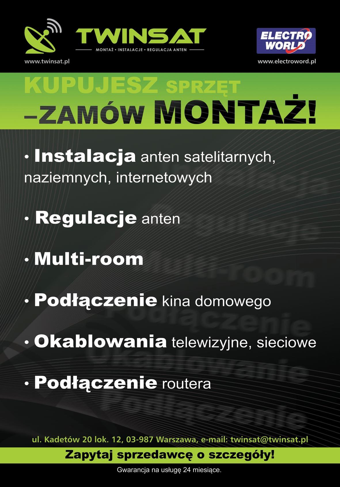 Montaż Instalacje anten satelitarnych Warszawa, mazowieckie