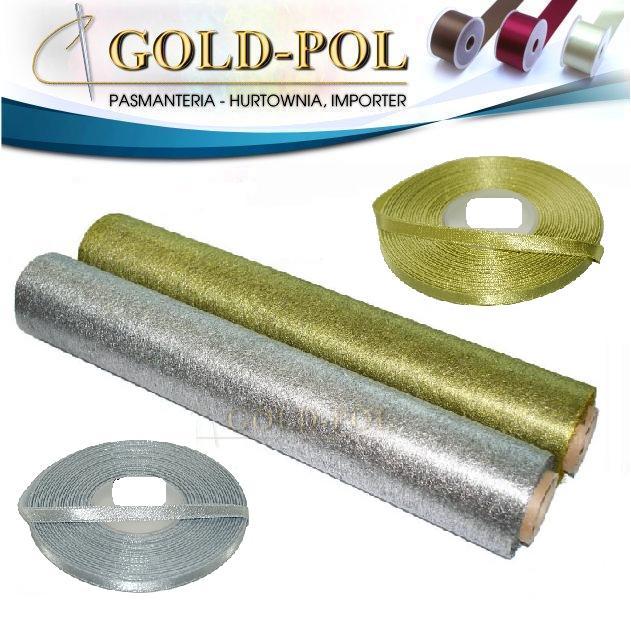 Tasiemki atłasowe 6,12,18,21,25,38,50,75,95 mm IMPORTER GOLD POL