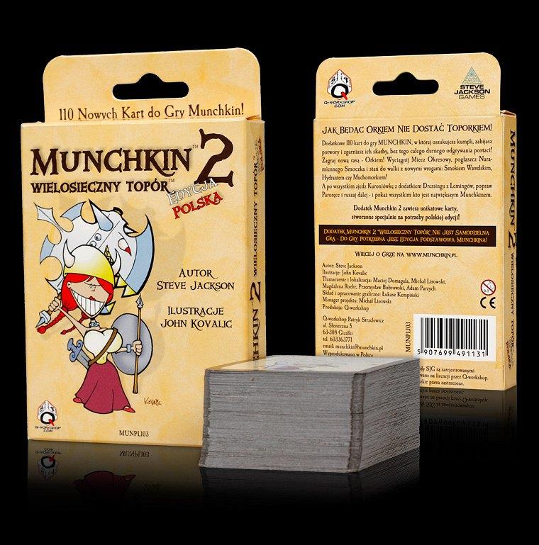 Skład opakowania oraz 110 kart do gry Munchkin 2  - Q-workshop.com