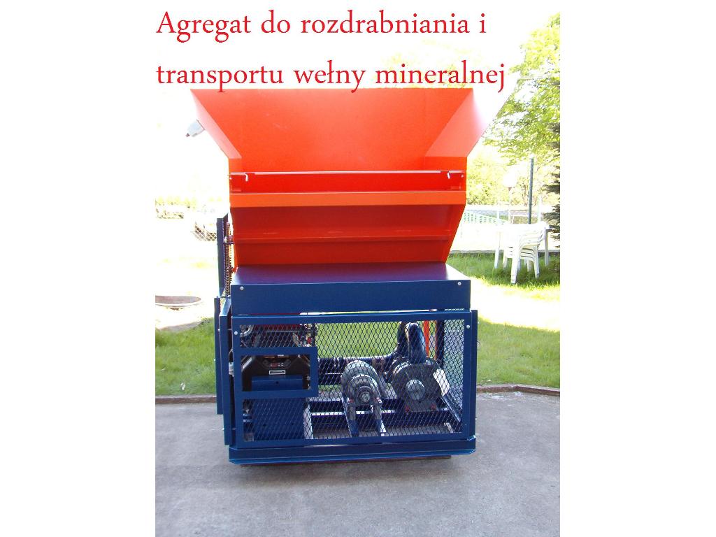 Urządzenia do rozdrabniania i wdmuchiwania wełny mineralnej