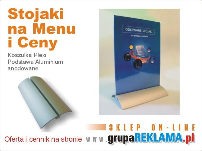 MENU CARD HOLDER ALU podstawa aluminium - koszulka z plexi