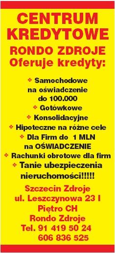 KREDYTY HIPOTECZNE, GOTÓWKOWE, SAMOCHODOWE, Szczecin, zachodniopomorskie