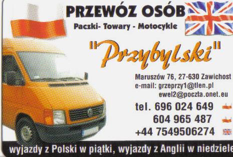 Przewóz osób,paczek,motocykli Polska=Anglia, Kraśnik, lubelskie