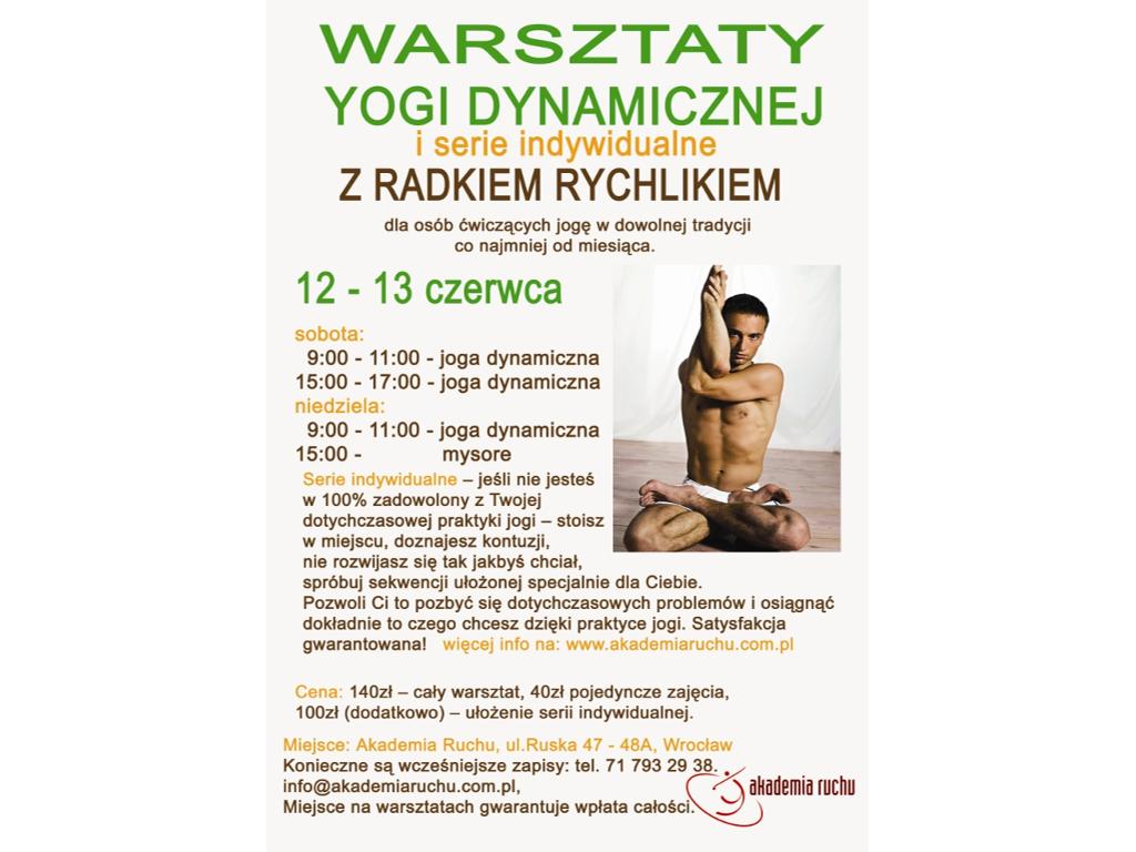 warsztaty yogi dynamicznej z Radkiem Rychlikiem