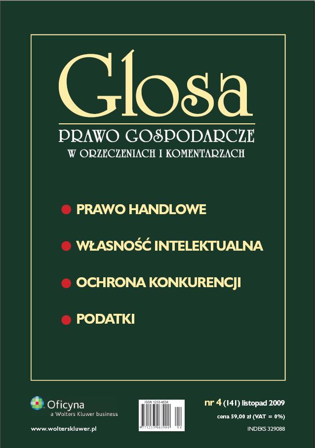 Glosa - Prawo Gospodarcze w Orzeczeniach i ...