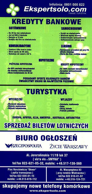 Kontrahenta na drugą stronę ulotki!, WARSZAWA, mazowieckie