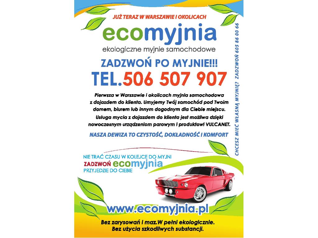 Myjnia mobilna Warszawa - Ecomyjnia, mazowieckie