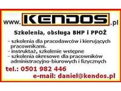 Zapraszamy do kontaktu: tel.kom: 0501 - 982 - 446 lub bhp@kendos.eu - kliknij, aby powiększyć