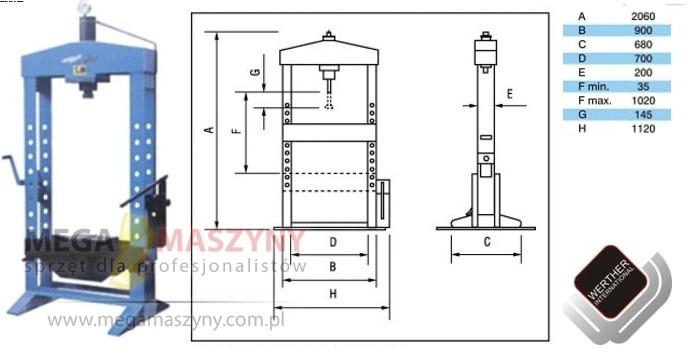 WERTHER PRASA HYDRAULICZNA PR30, Brzeg, opolskie