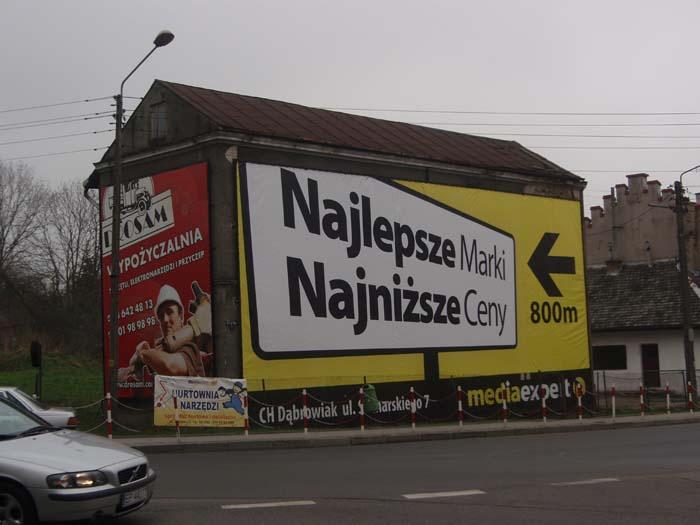 Miejsce na reklame sciana kamienicy centrum miasta, Dąbrowa Tarnowska, małopolskie