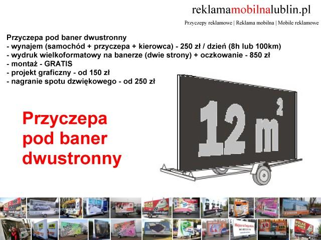 Przyczepy reklamowe, reklama mobilna, mobile reklamowe, lawety reklamowe - Lublin